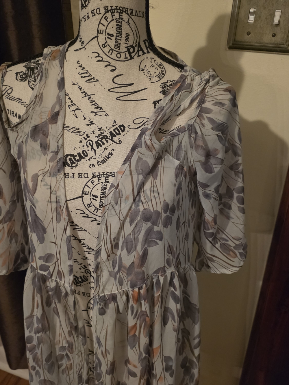 Bluheaven Floral Chiffon Ruffle Kimono/swim Cover Small